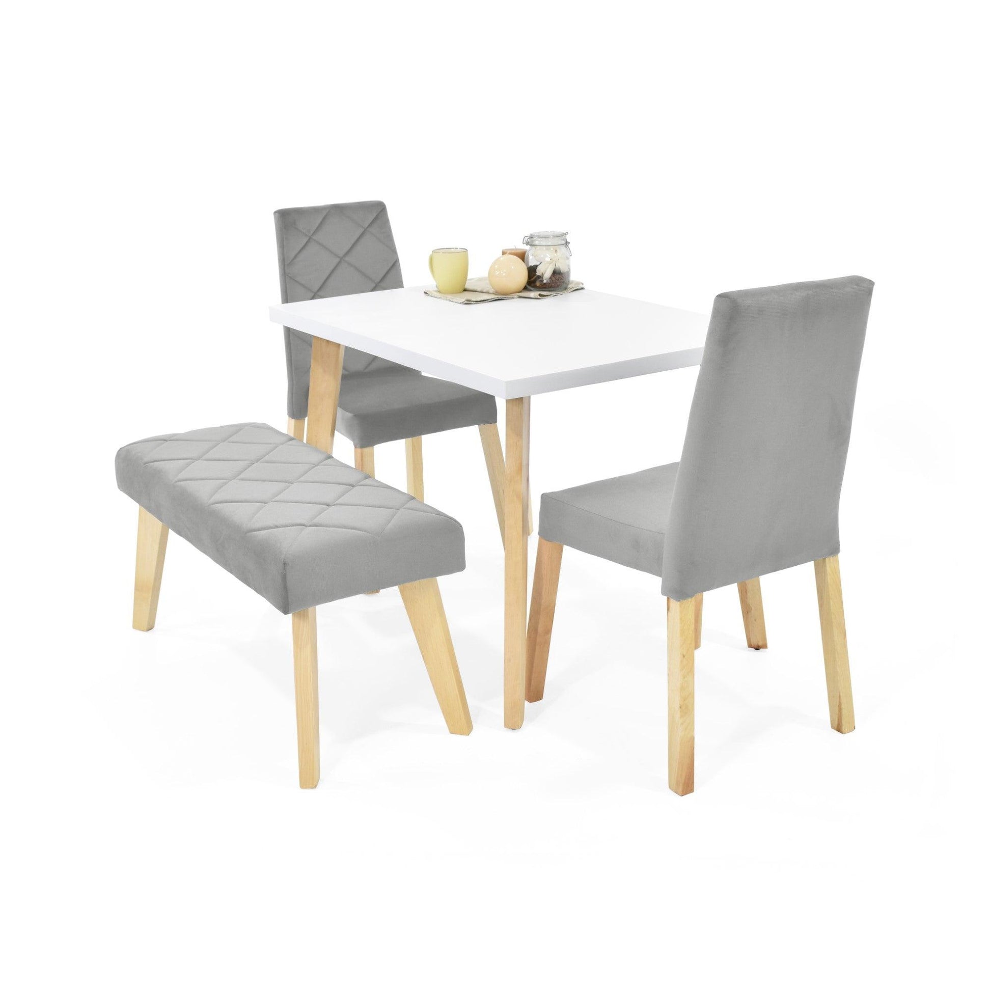 Juego de Comedor 4P Lugo Matiz Con Butaco Liverpool Tela Plata - VIRTUAL MUEBLES