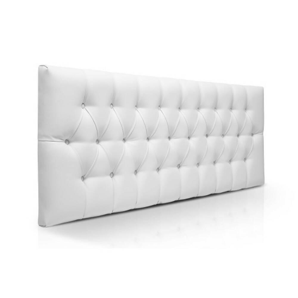 Cabecero Tapizado Base Cama Sencilla Rombos Blanco - VIRTUAL MUEBLES