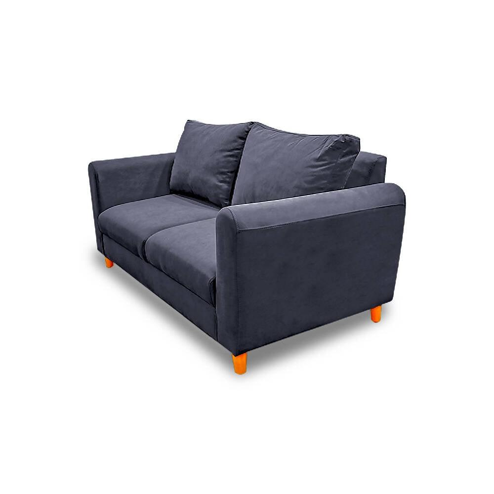 Sofá Prato Zulia poliéster grafito y patas de madera - VIRTUAL MUEBLES