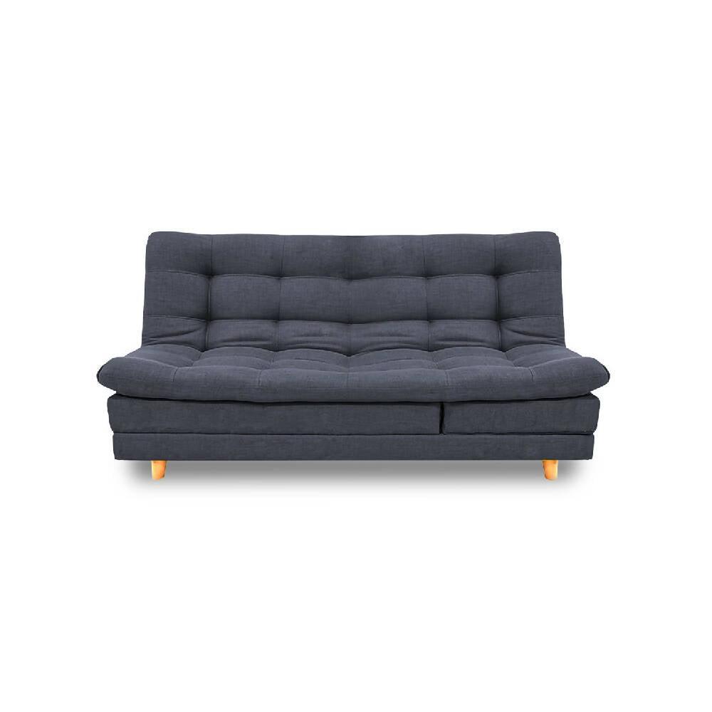 Sofá cama Cameron color grafito antirasguño y patas de madera - VIRTUAL MUEBLES