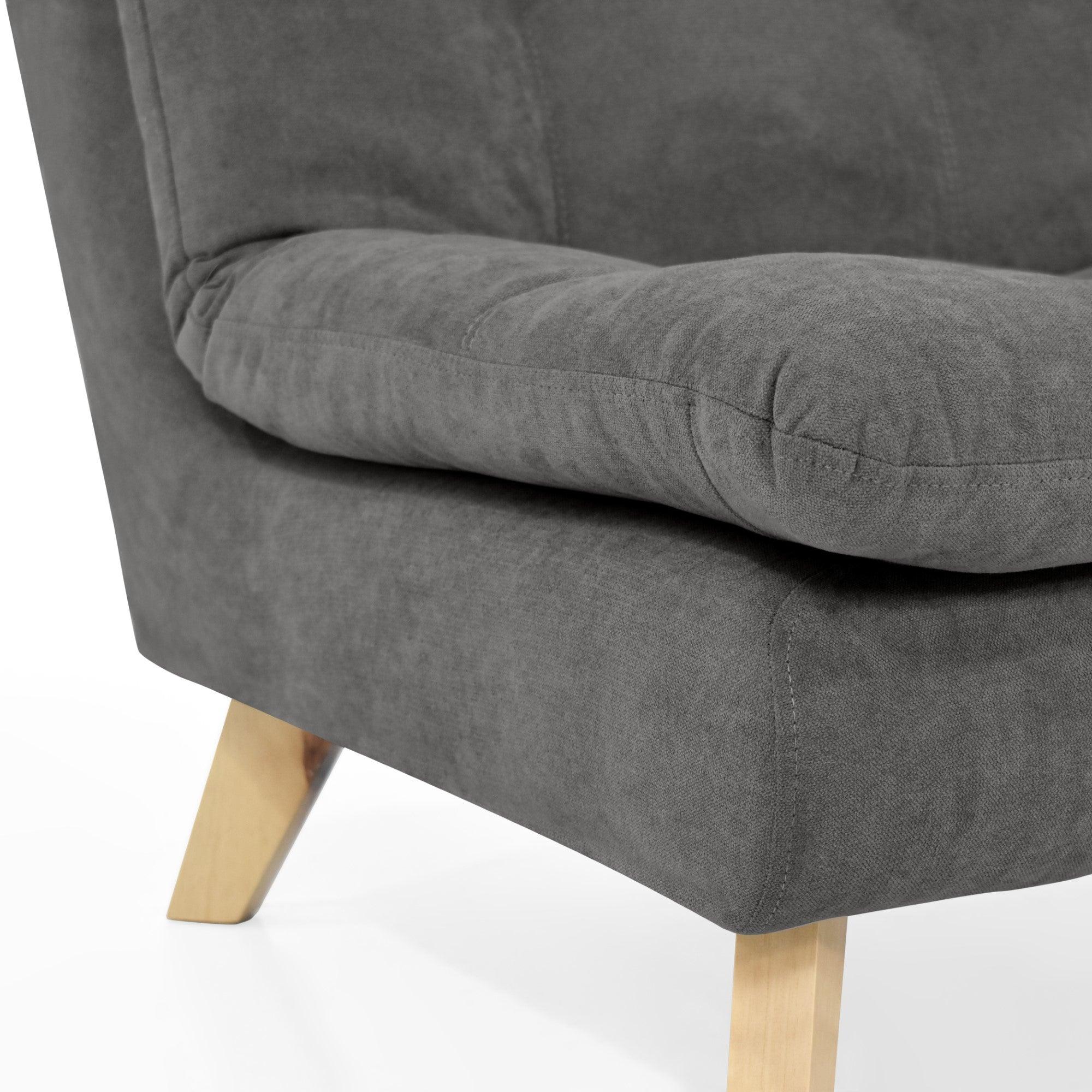 Sofa 3 Puestos Toulouse Tela Gris - VIRTUAL MUEBLES