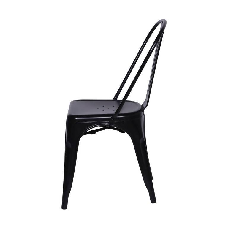 Kit por 4 Silla Tolix Metalica Para Comedor Restaurante - Negra - VIRTUAL MUEBLES