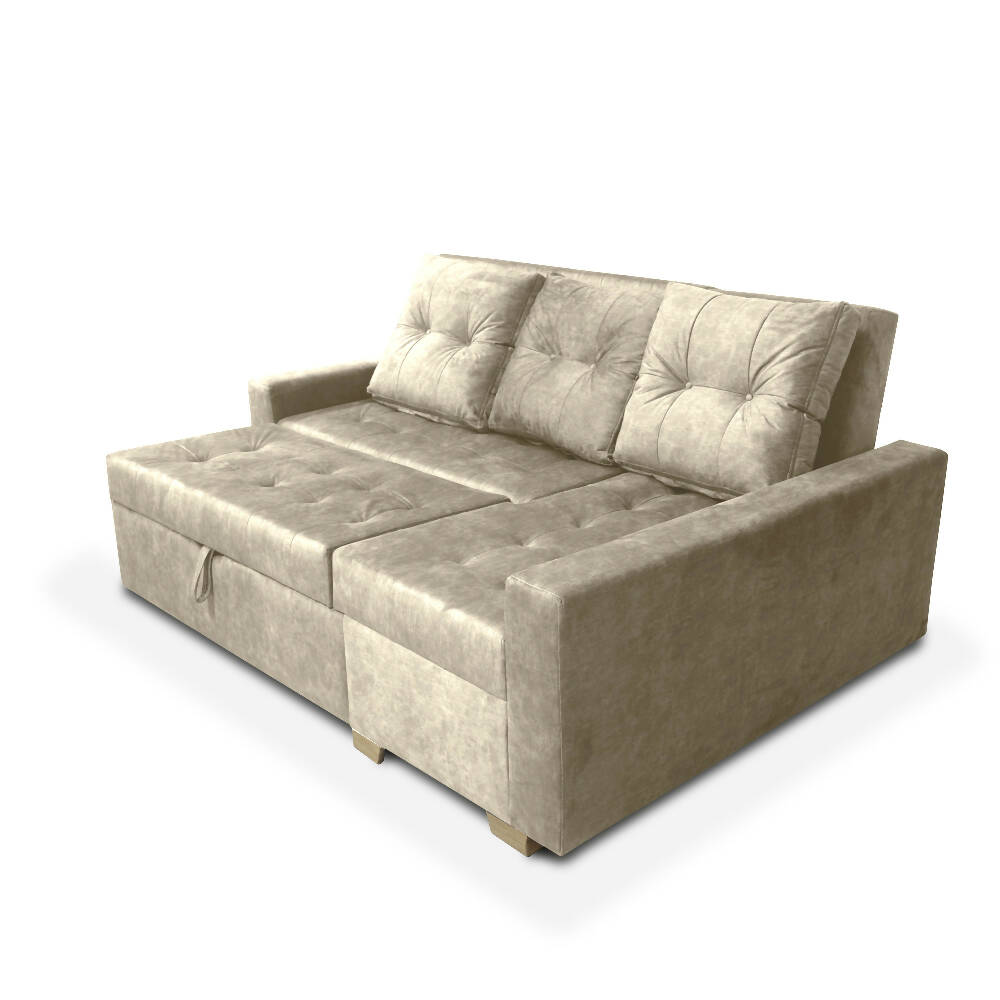 Esquinero Sofá Cama Carson Tela Camel
