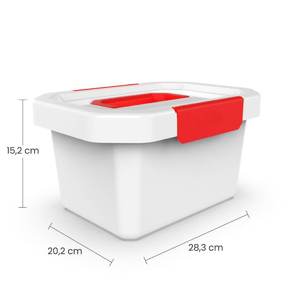 Botiquin Estrabox con Manija 4L Blanco-Rojo - VIRTUAL MUEBLES