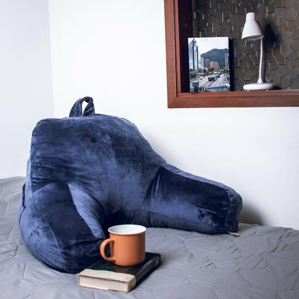 Cojin TV y Lectura Anatómico BANZAY AZUL - VIRTUAL MUEBLES