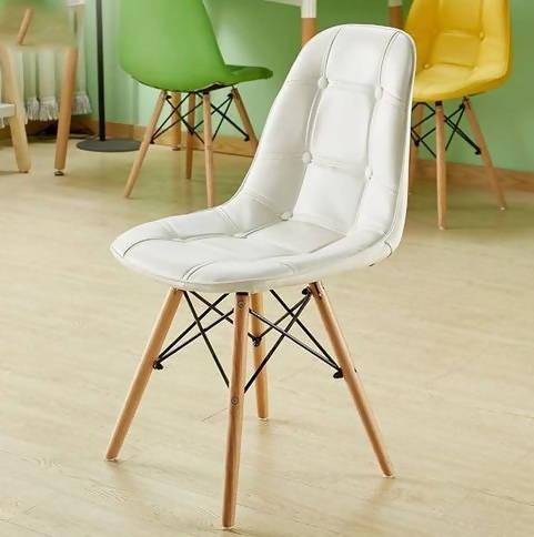 Silla Botones Eames Acolchada - Blanca - VIRTUAL MUEBLES