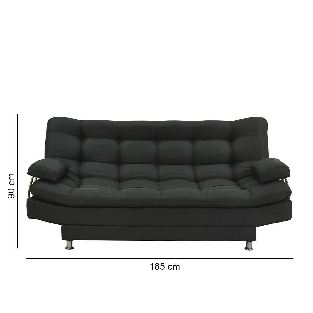 Sofá cama Moltochic con brazos negro poliéster - VIRTUAL MUEBLES