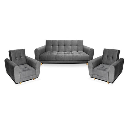 Sala Clic Clac Archer tela gris - VIRTUAL MUEBLES