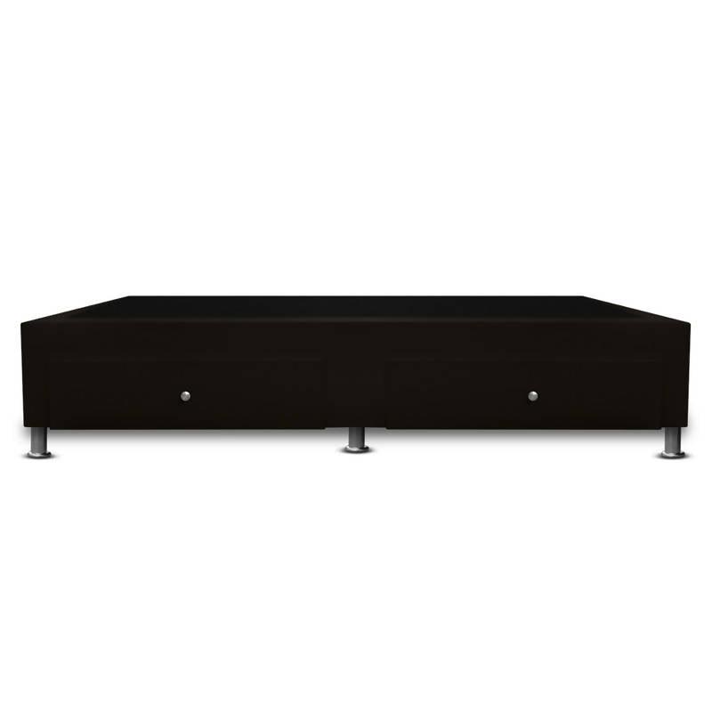 Base Cama Con Cajones 140x190 Microfibra Café - VIRTUAL MUEBLES