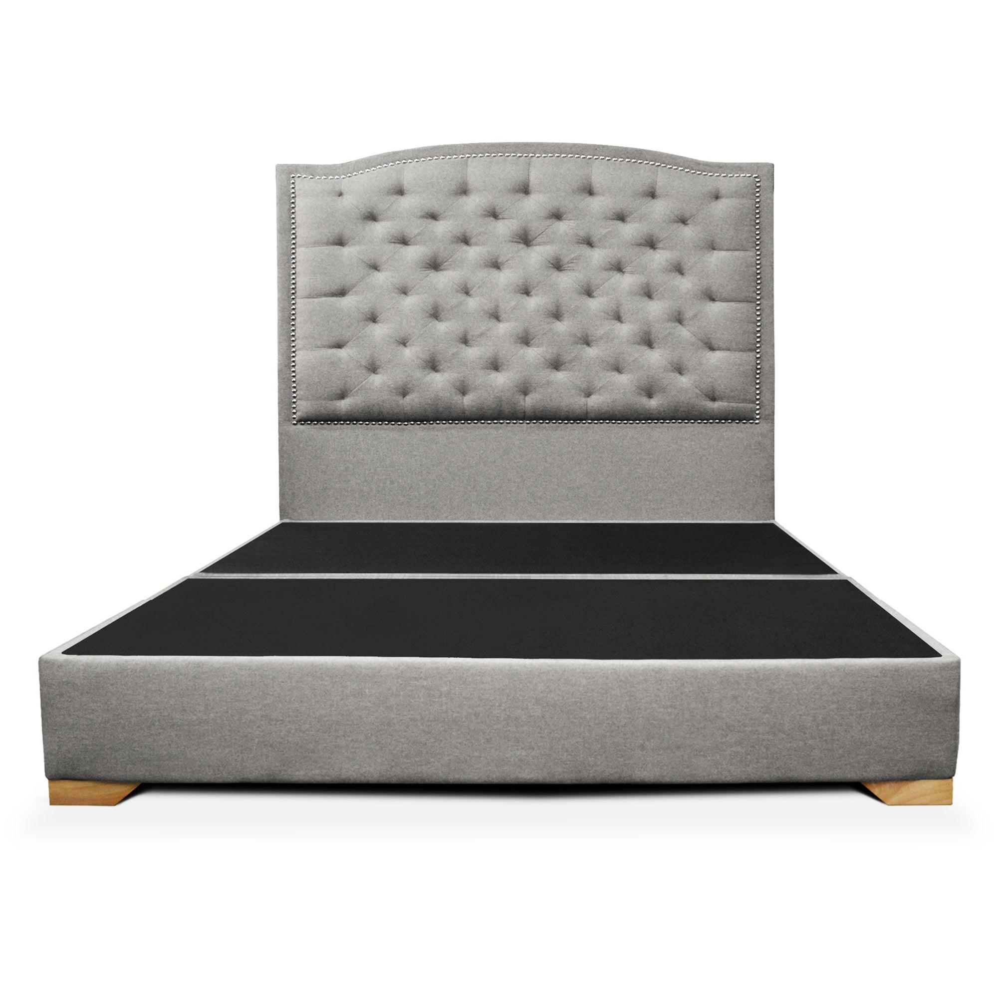 Cama Lawrence tela gris 200 cm - VIRTUAL MUEBLES