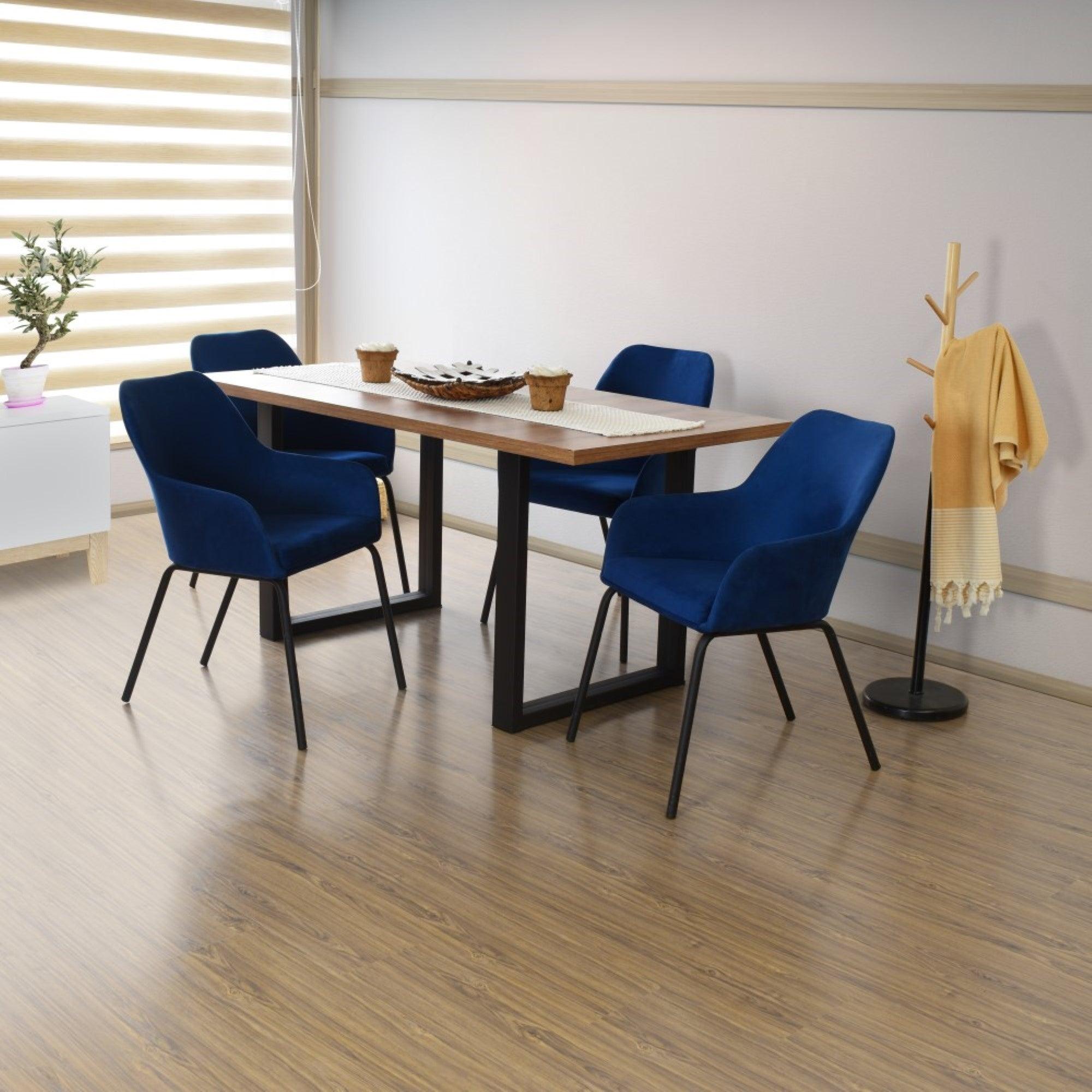 Comedor Marsella con Sillas Mendoza Tela Azul - VIRTUAL MUEBLES