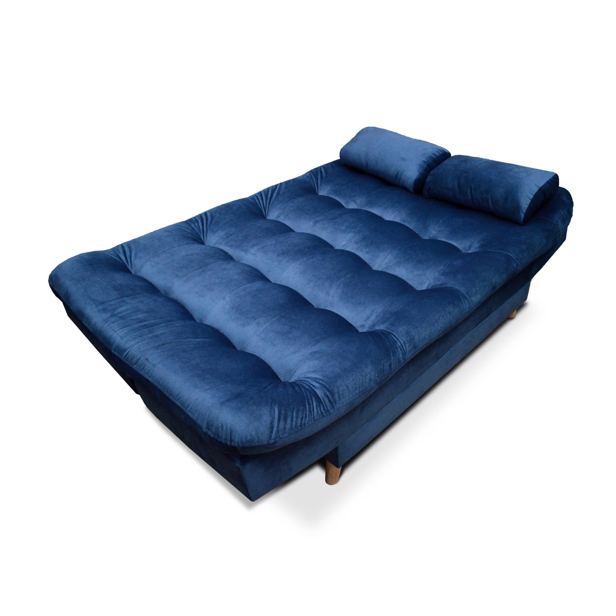 Sofacama Fendik 3 Posiciones Tela Azul - VIRTUAL MUEBLES
