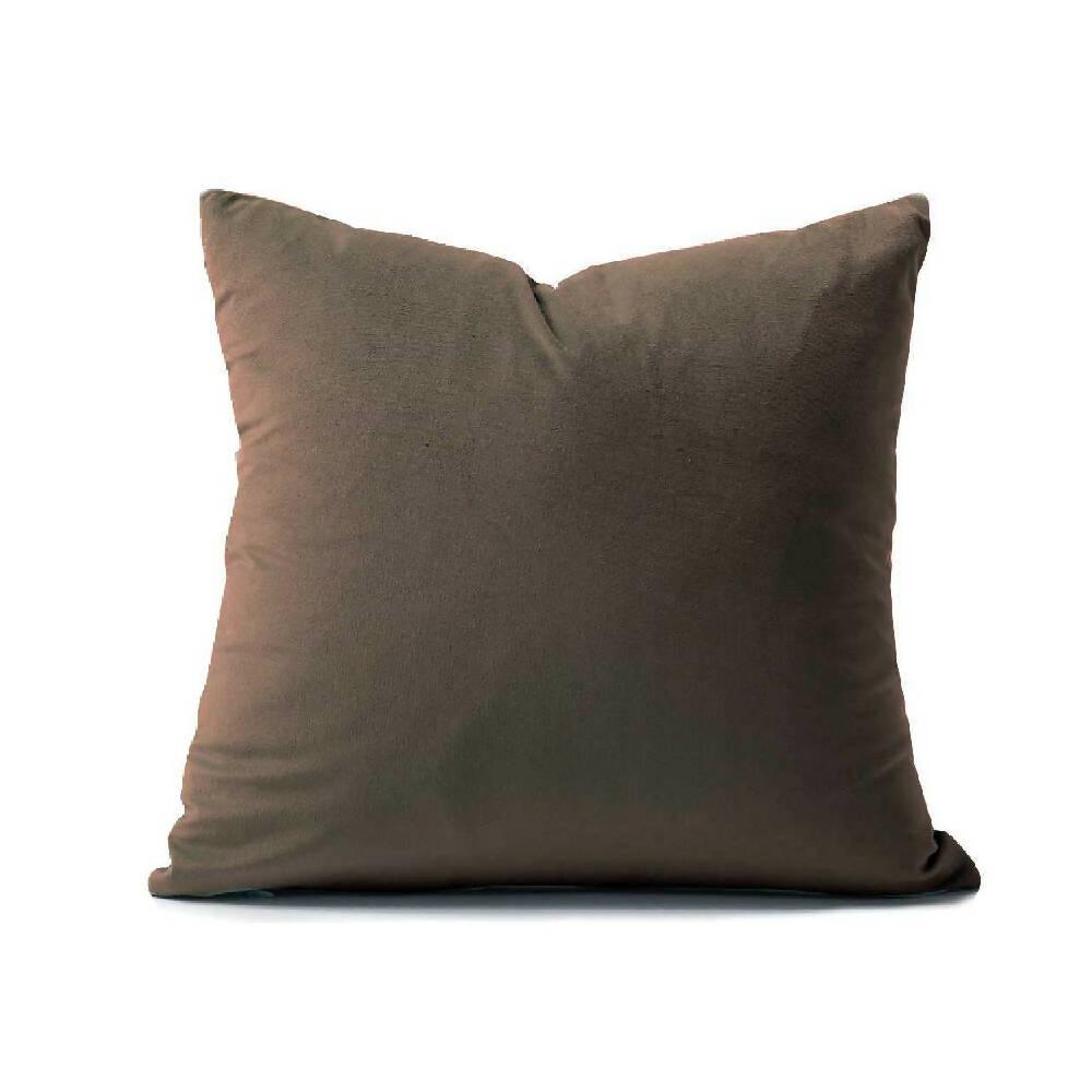 Funda Para Cojin Decorativo Cuadrado En Tela Café - VIRTUAL MUEBLES