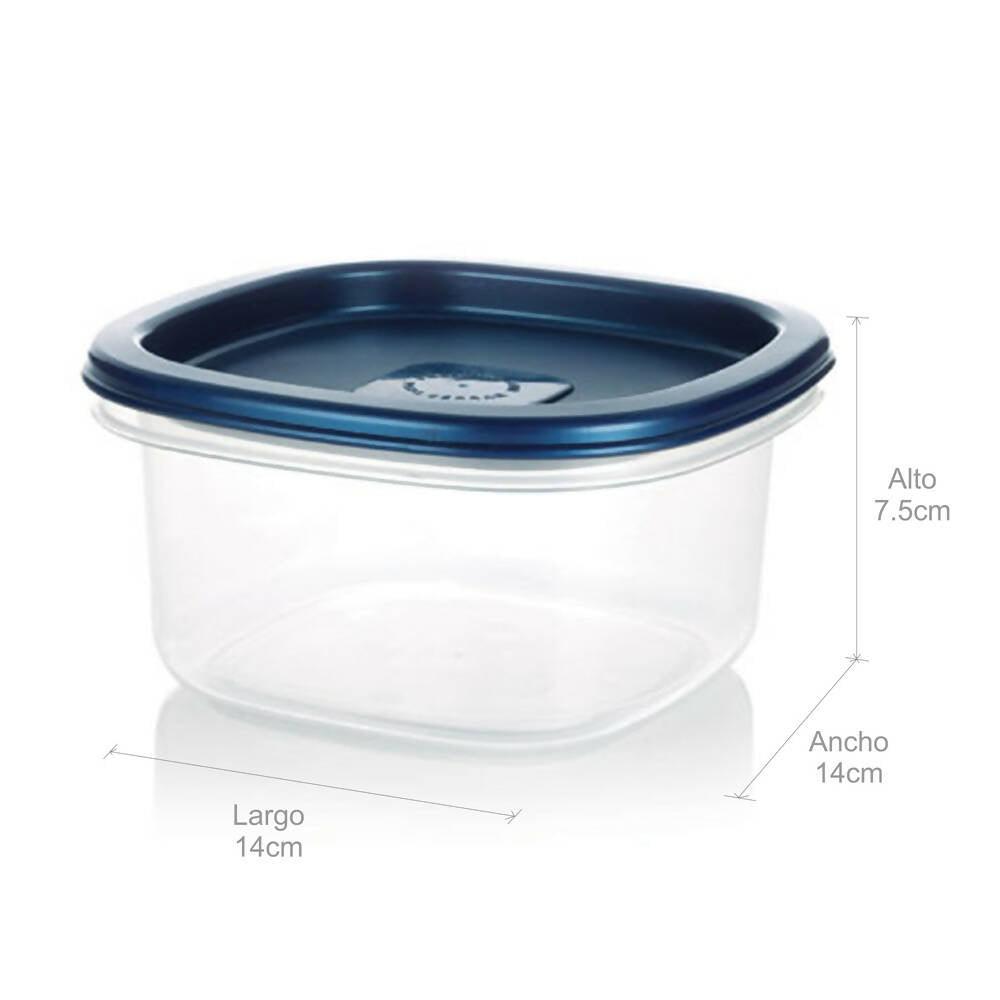 Recipiente Plus Cuadrado 0.7L Azul Noche - VIRTUAL MUEBLES