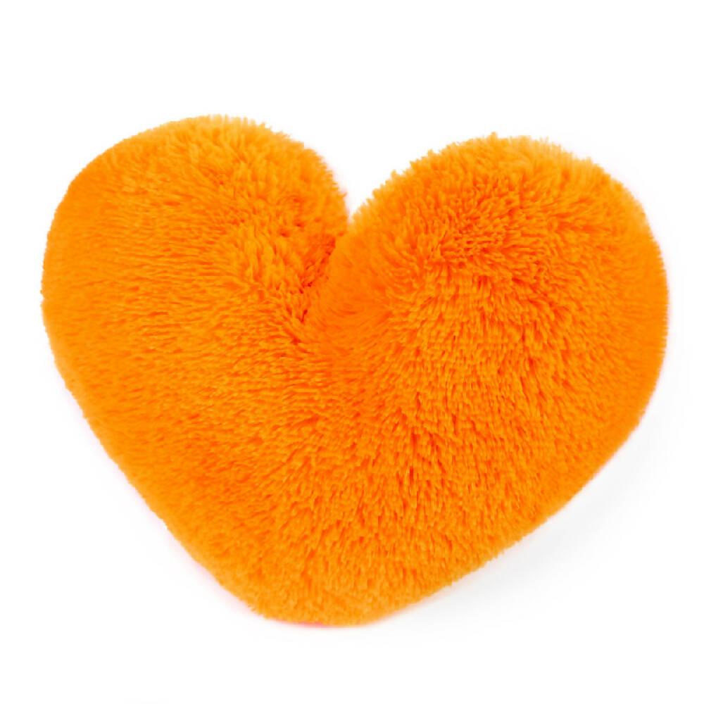 Cojín Decorativo Peludo Corazón NARANJA - VIRTUAL MUEBLES