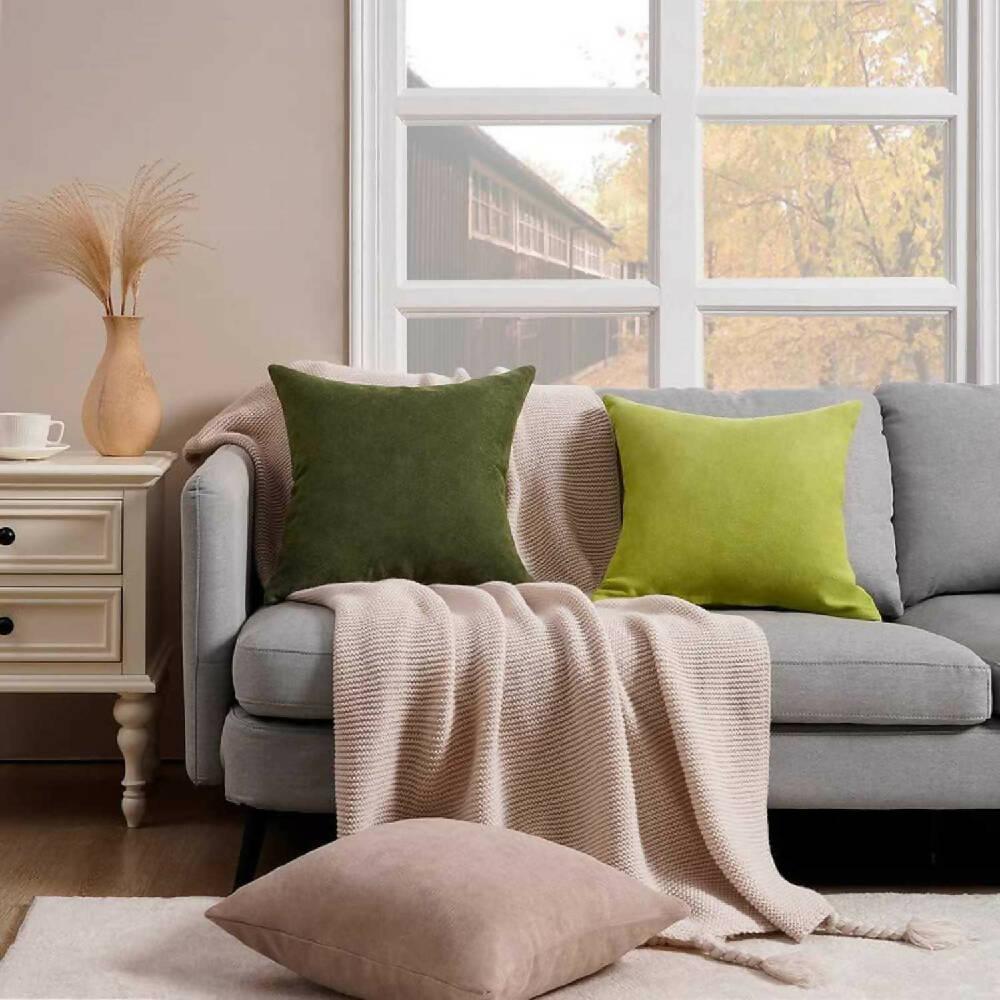 Cojin Decorativo Cuadrado En Tela Verde Militar - VIRTUAL MUEBLES