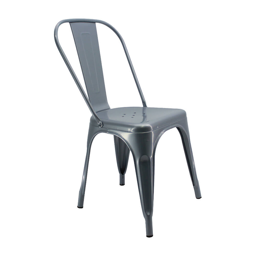 Kit por 2 Silla Tolix Metalica Para Comedor Restaurante - Gris