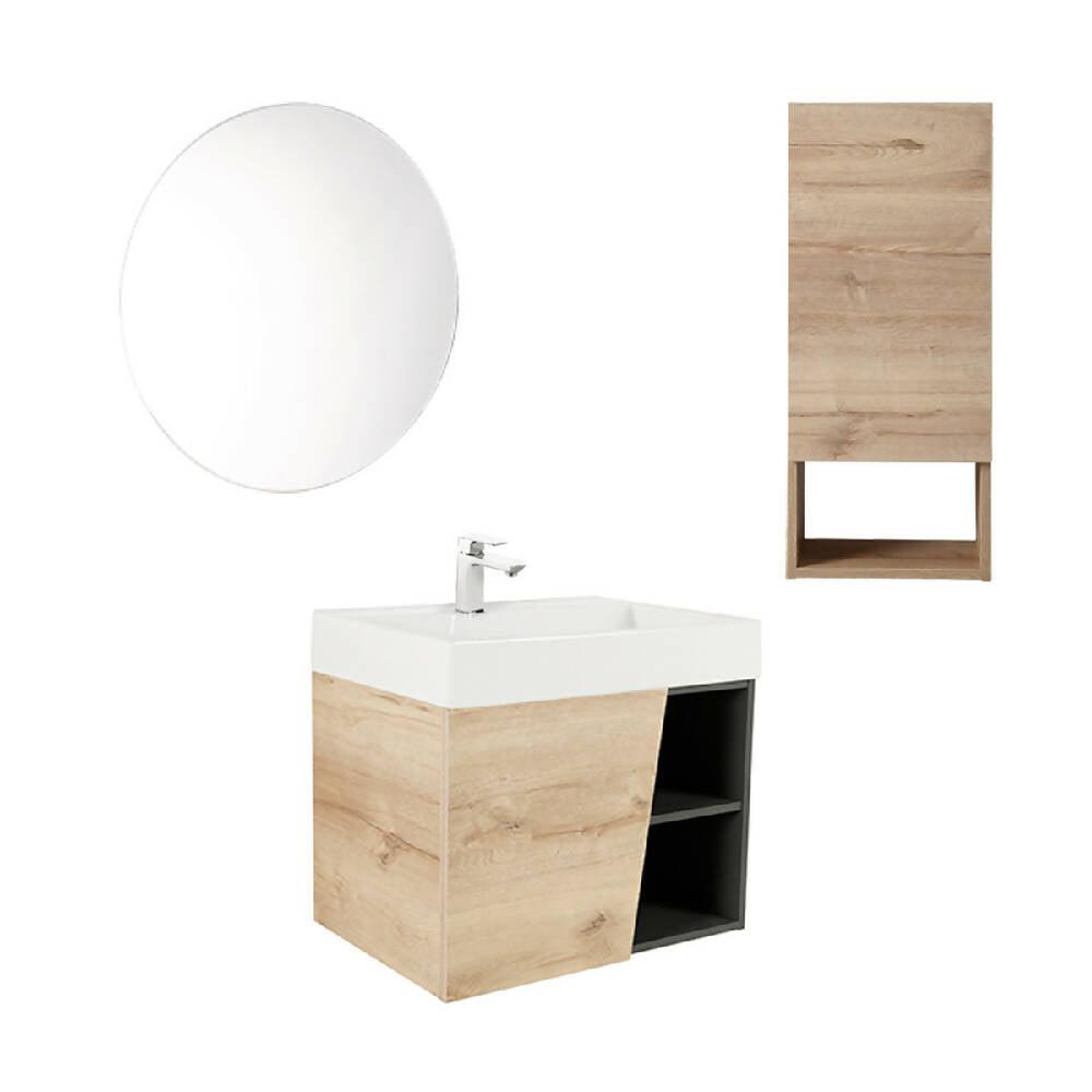 Combo Corona Fussion 60cm Lavamanos Grifería Gabinete Espejo - VIRTUAL MUEBLES