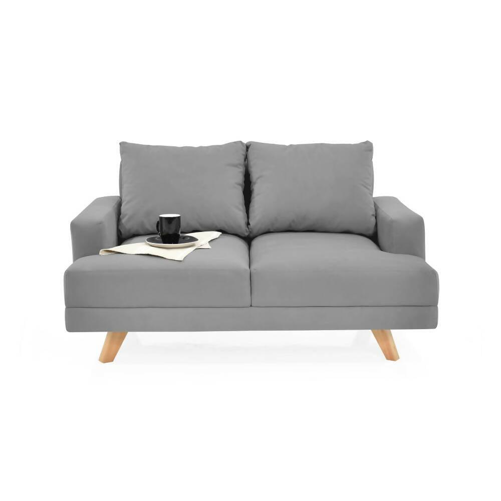 Sofa 2 Puestos Lisboa Tela Gris - VIRTUAL MUEBLES
