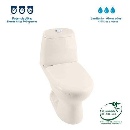 Sanitario Corona Ecoclean Single Beige - VIRTUAL MUEBLES
