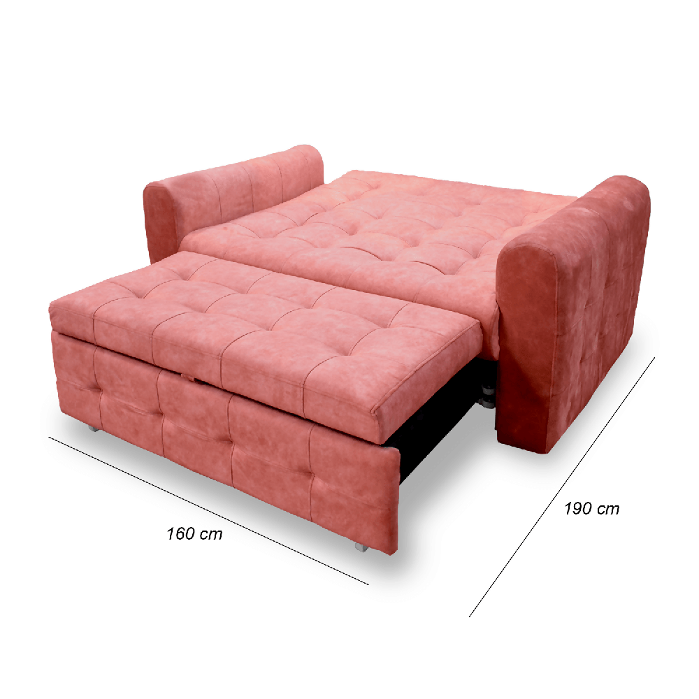 Sofá cama Roma mini lino palo rosa - VIRTUAL MUEBLES
