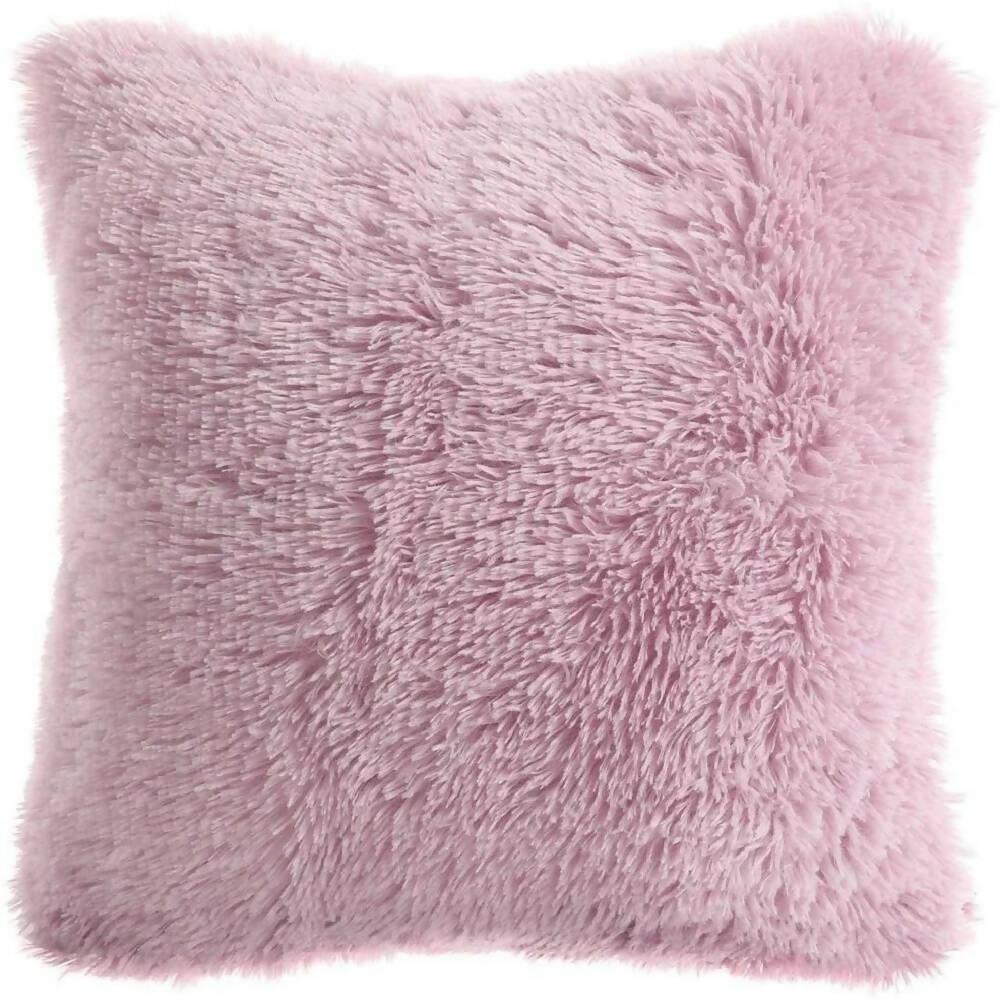COJÍN DECORATIVO PELUDO ROSADO - VIRTUAL MUEBLES