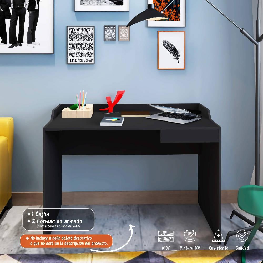 Escritorio Slim Bertolini- Negro - VIRTUAL MUEBLES