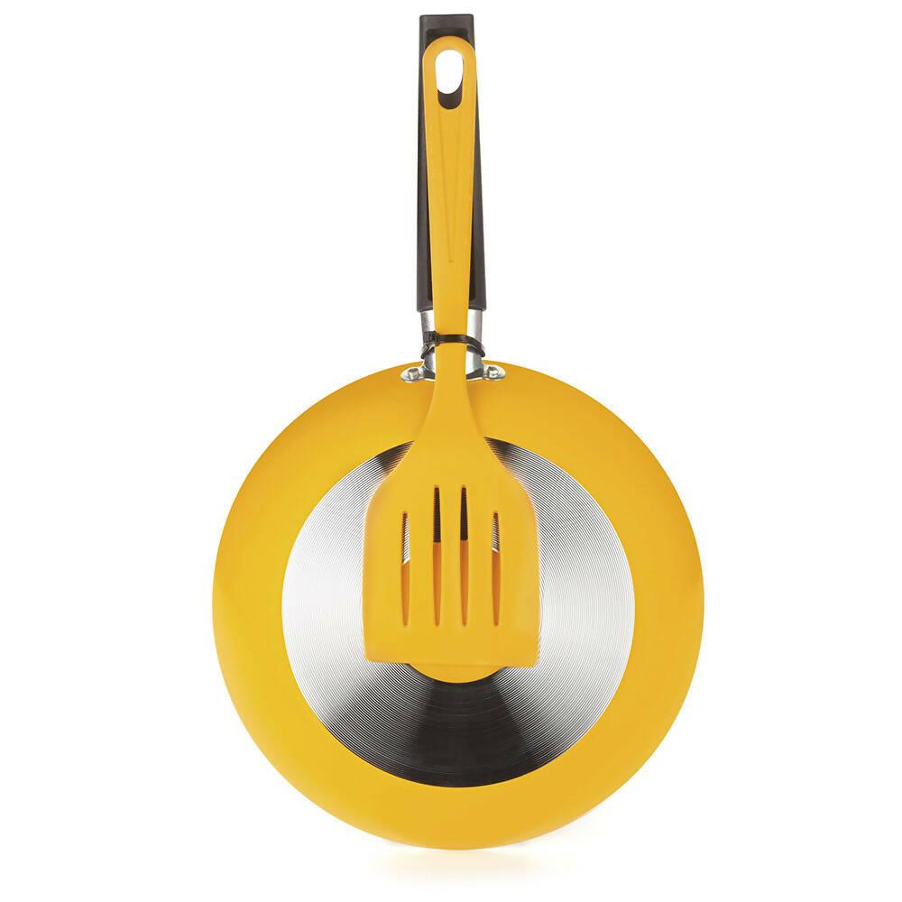Sartén con Espátula Aspiración 20 cm Amarillo - VIRTUAL MUEBLES