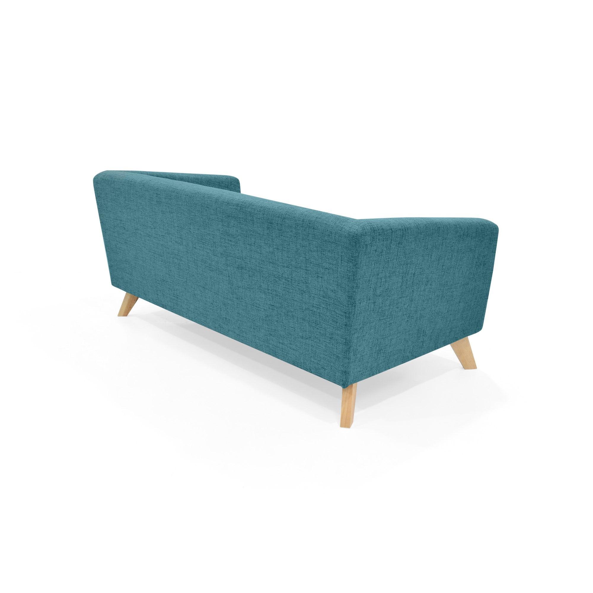 Sofa Montreal 3 Puestos Tela Poliester Petroleo - VIRTUAL MUEBLES