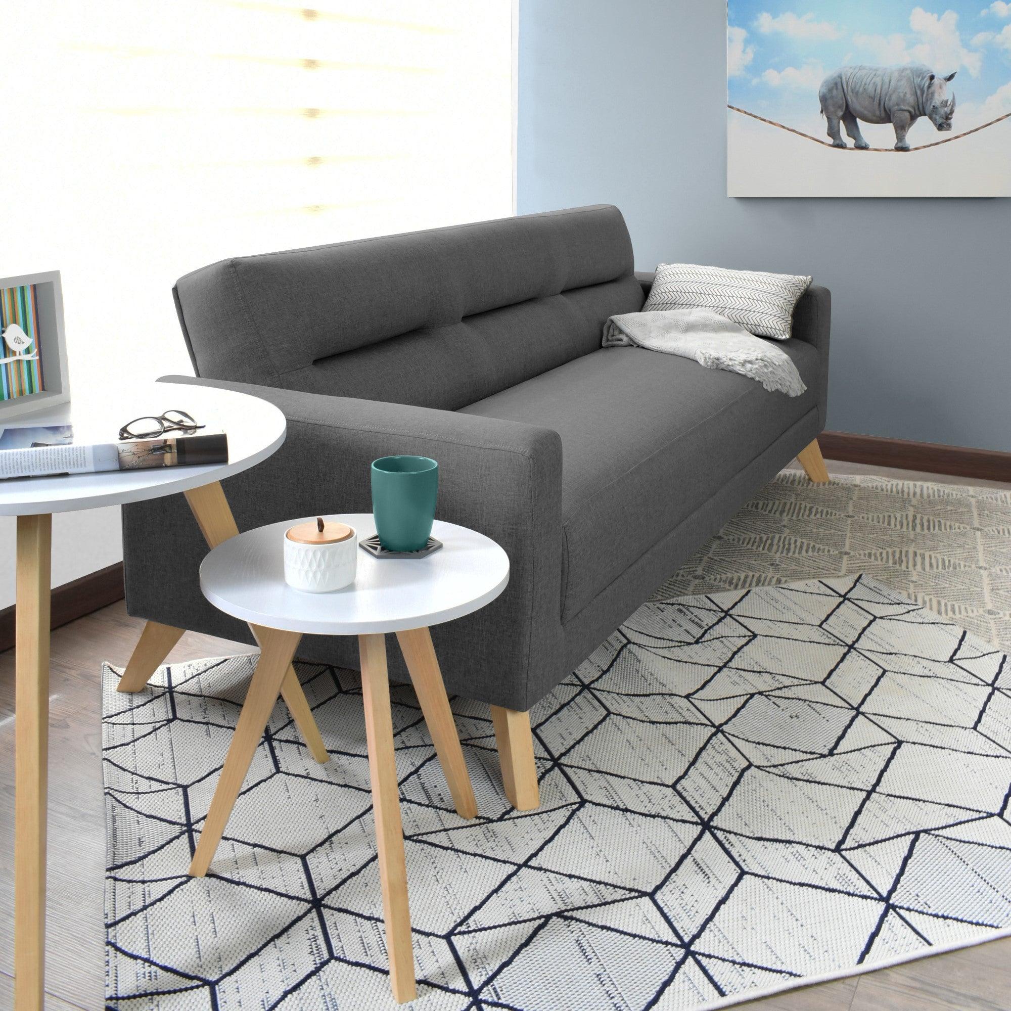 Sofa Cama Sion 3 Posiciones Tela Poliester Gris - VIRTUAL MUEBLES