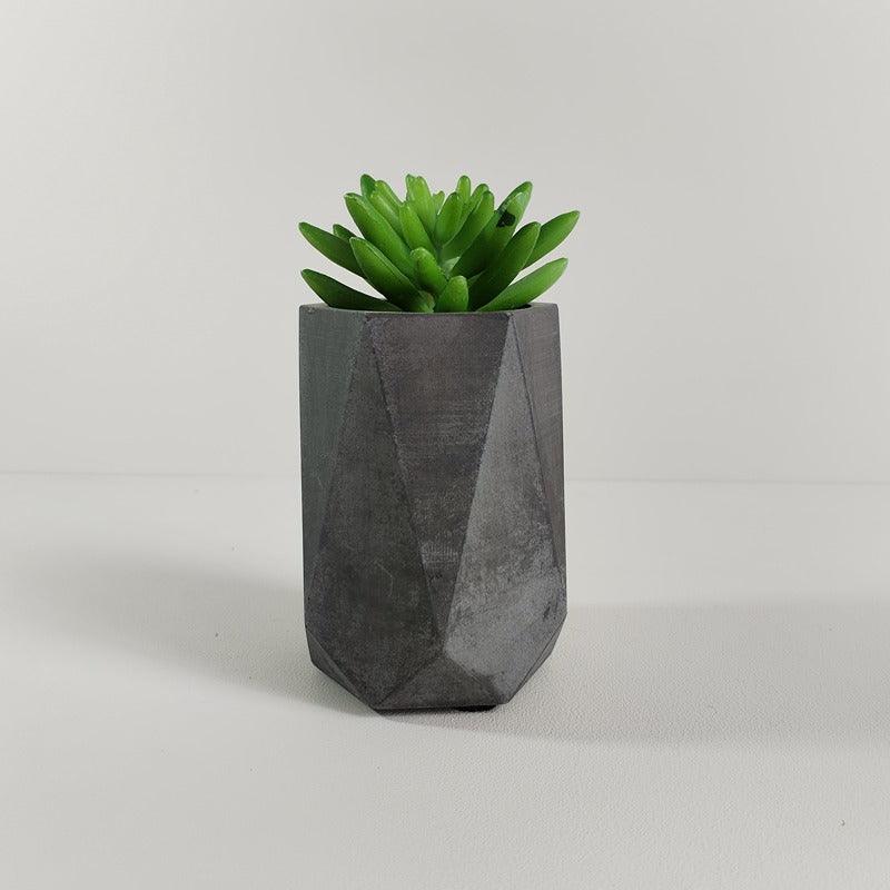 Florero Jarrón de Cemento 11x7 cm Oscuro - VIRTUAL MUEBLES