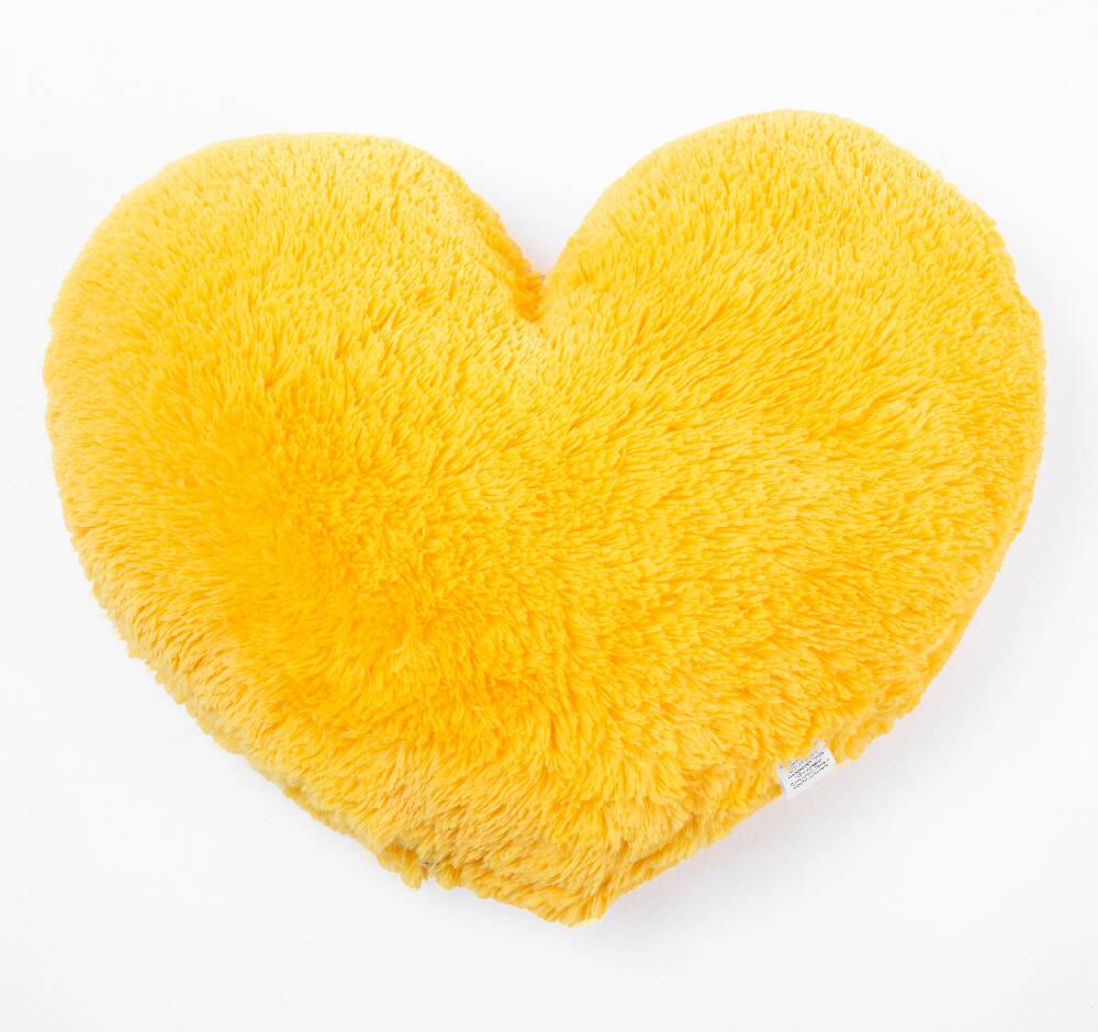 Cojín Decorativo Peludo Corazón Amarillo - VIRTUAL MUEBLES