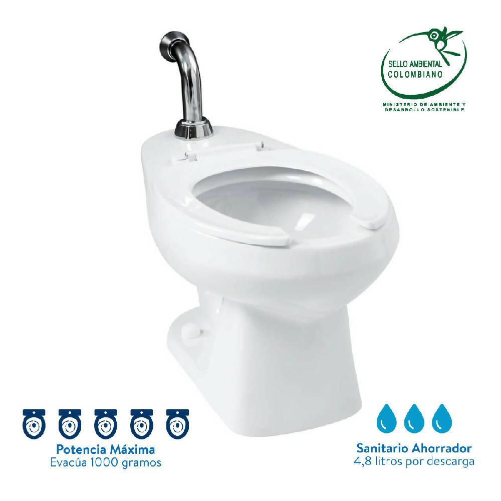 Kit Taza Báltica Plus Entrada Superior Válvula Push Empotrar - VIRTUAL MUEBLES