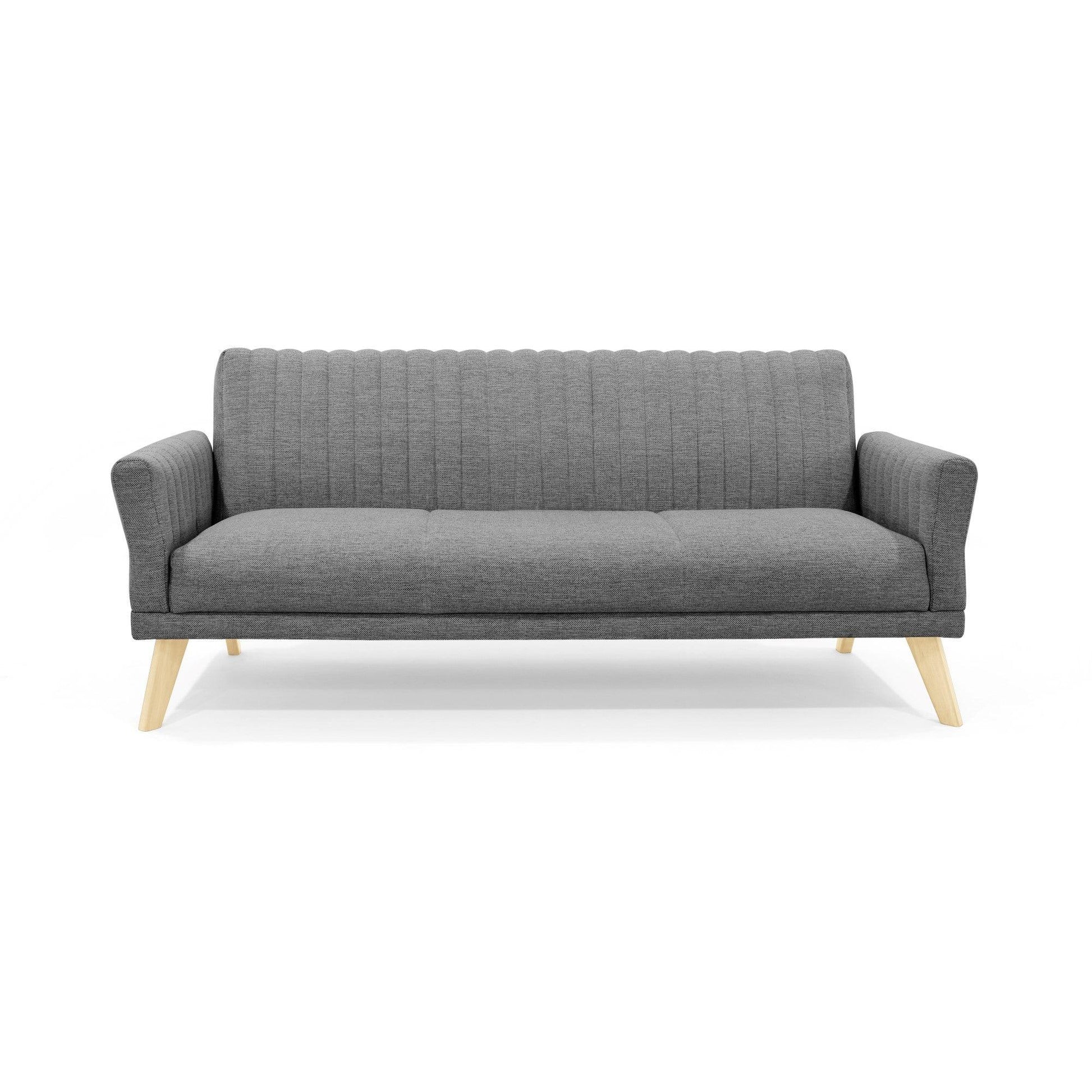 Sofá Cama Pensilvania Tela Poliester Gris - VIRTUAL MUEBLES