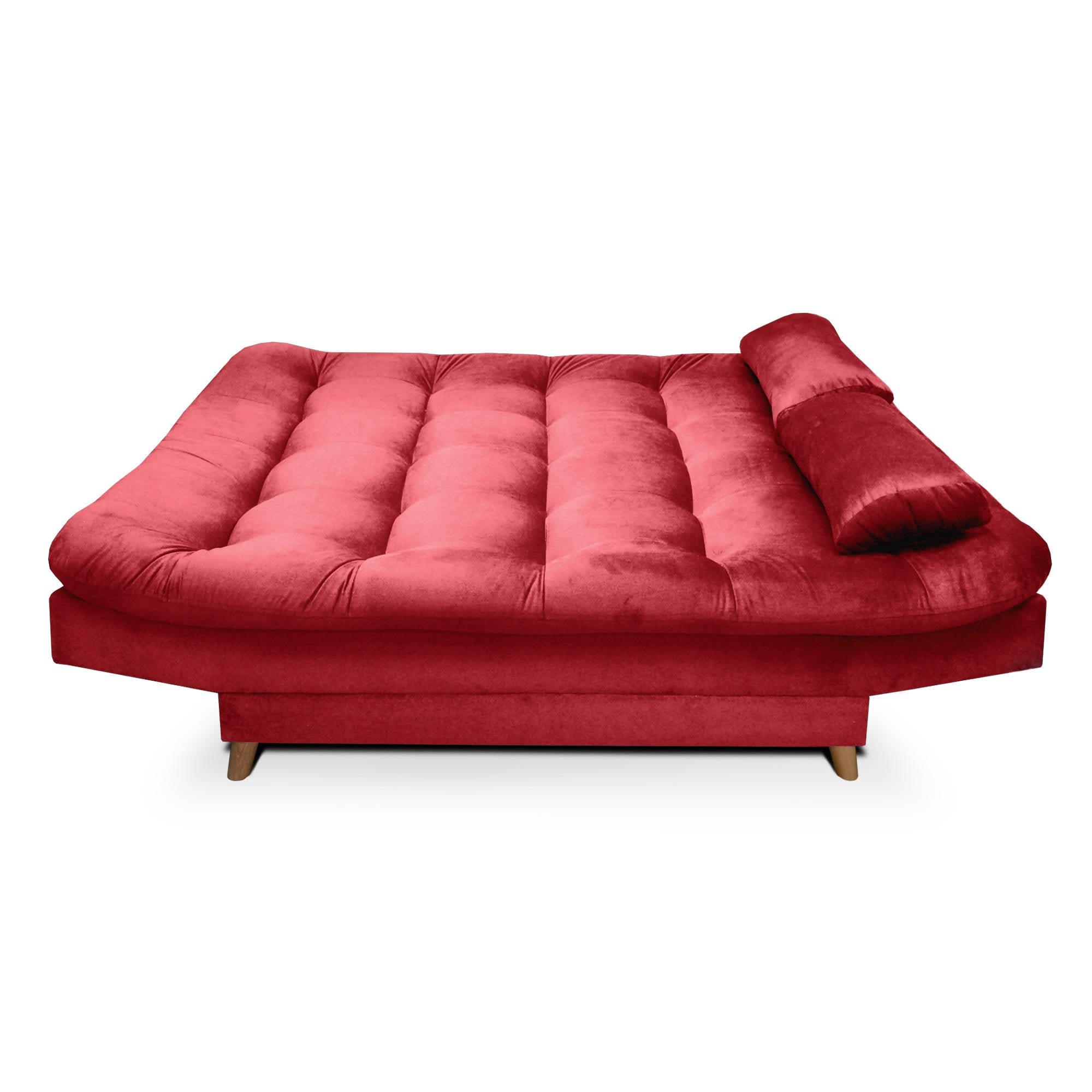 Sofacama Fendik 3 Posiciones Tela Rojo - VIRTUAL MUEBLES
