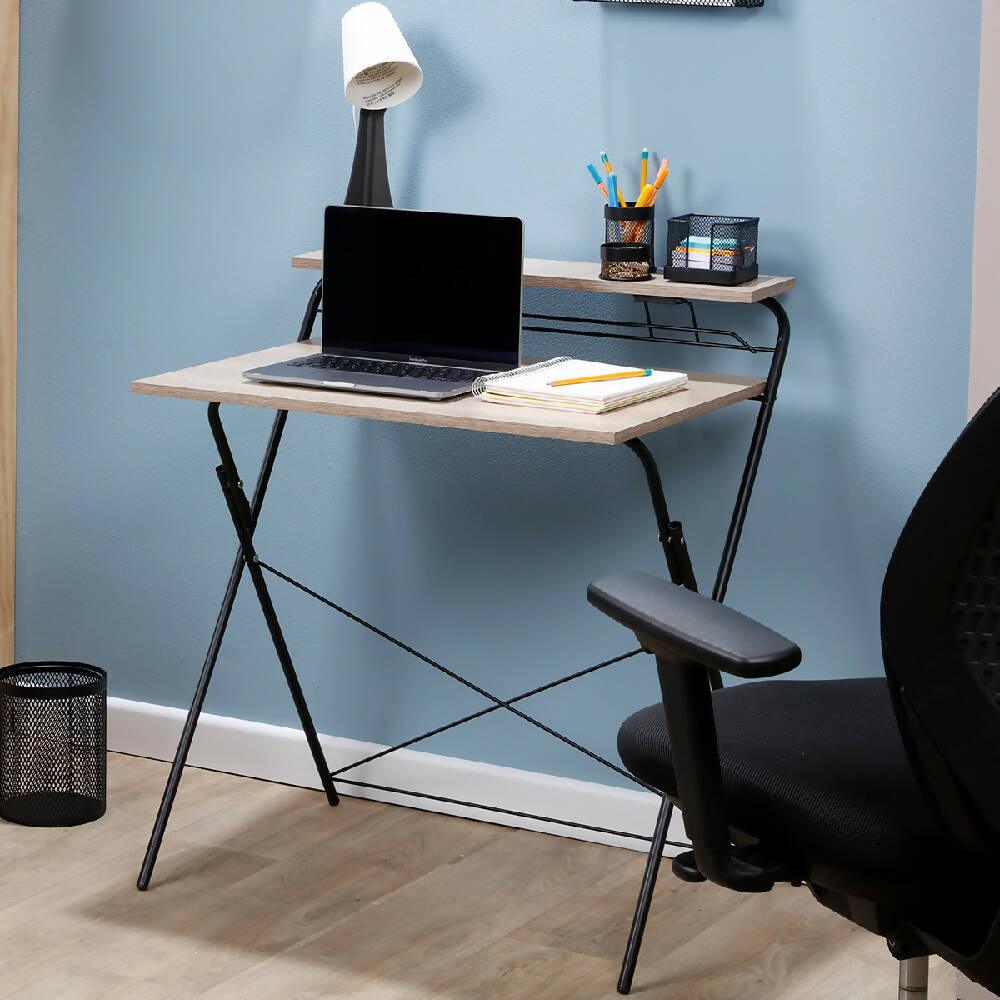 Escritorio plegable base negra rustic sand - VIRTUAL MUEBLES