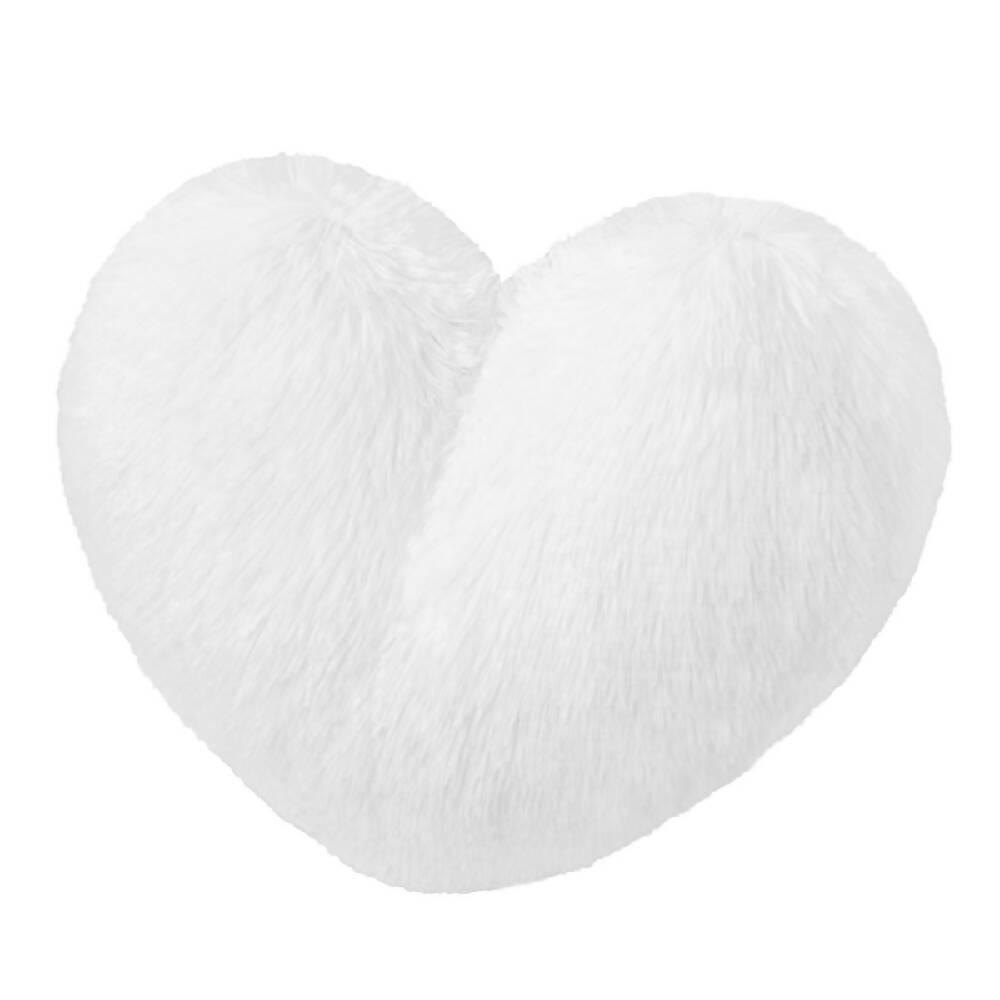 Cojín Decorativo Peludo Corazón BLANCO - VIRTUAL MUEBLES
