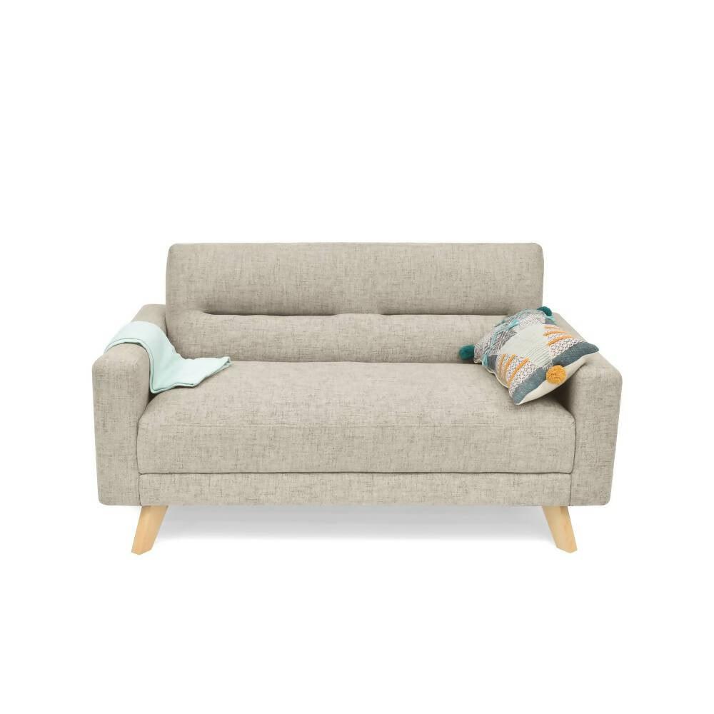 Sofa 2 Puestos Barza Tela Poliester Taupe - VIRTUAL MUEBLES