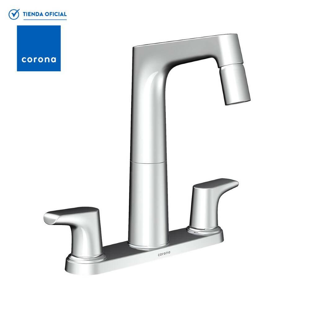 Grifería Corona Lavaplatos 8 Pulgadas Sobreponer Cascade Cromo - VIRTUAL MUEBLES