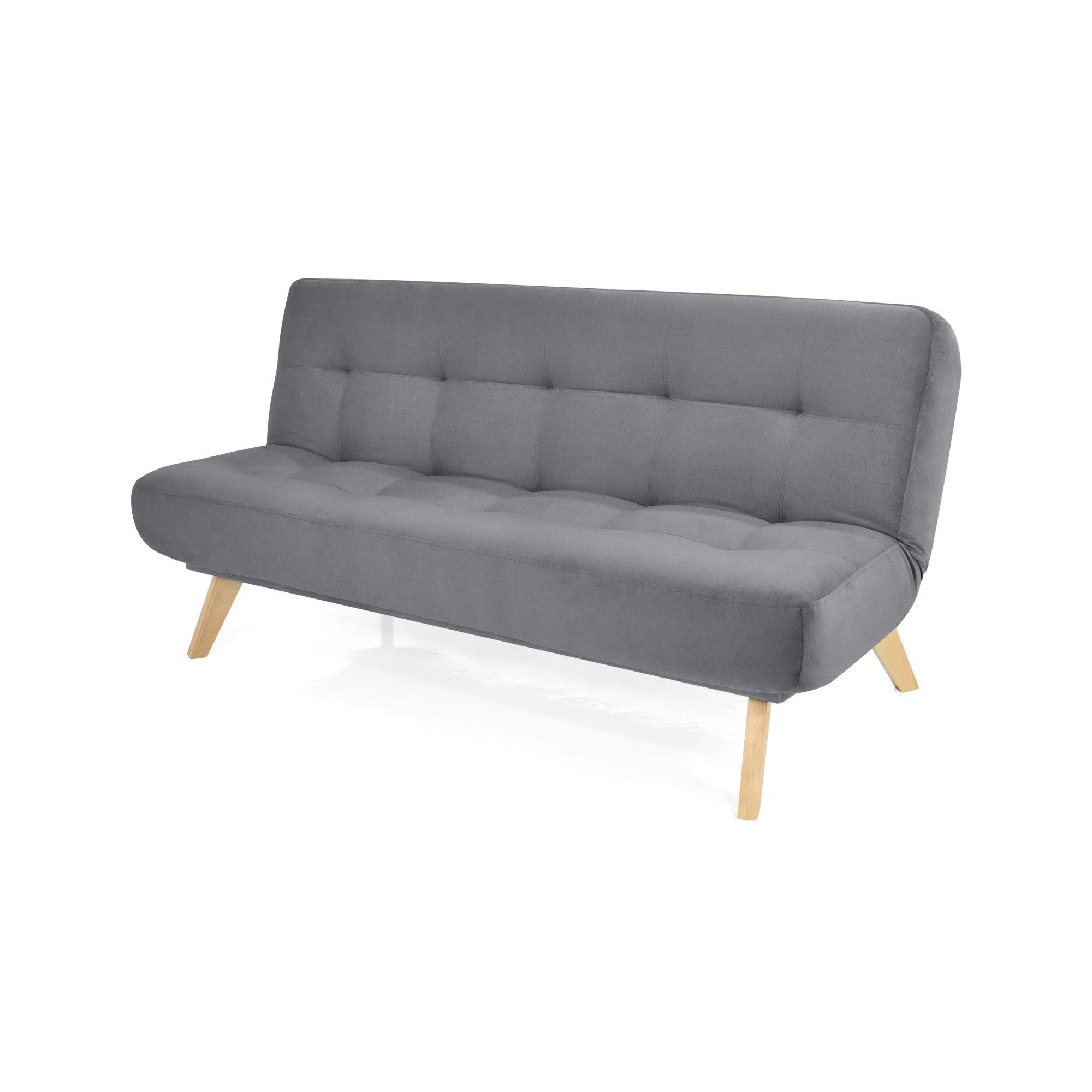 Sofa Cama Porto 3 Posiciones Tela Gris - VIRTUAL MUEBLES