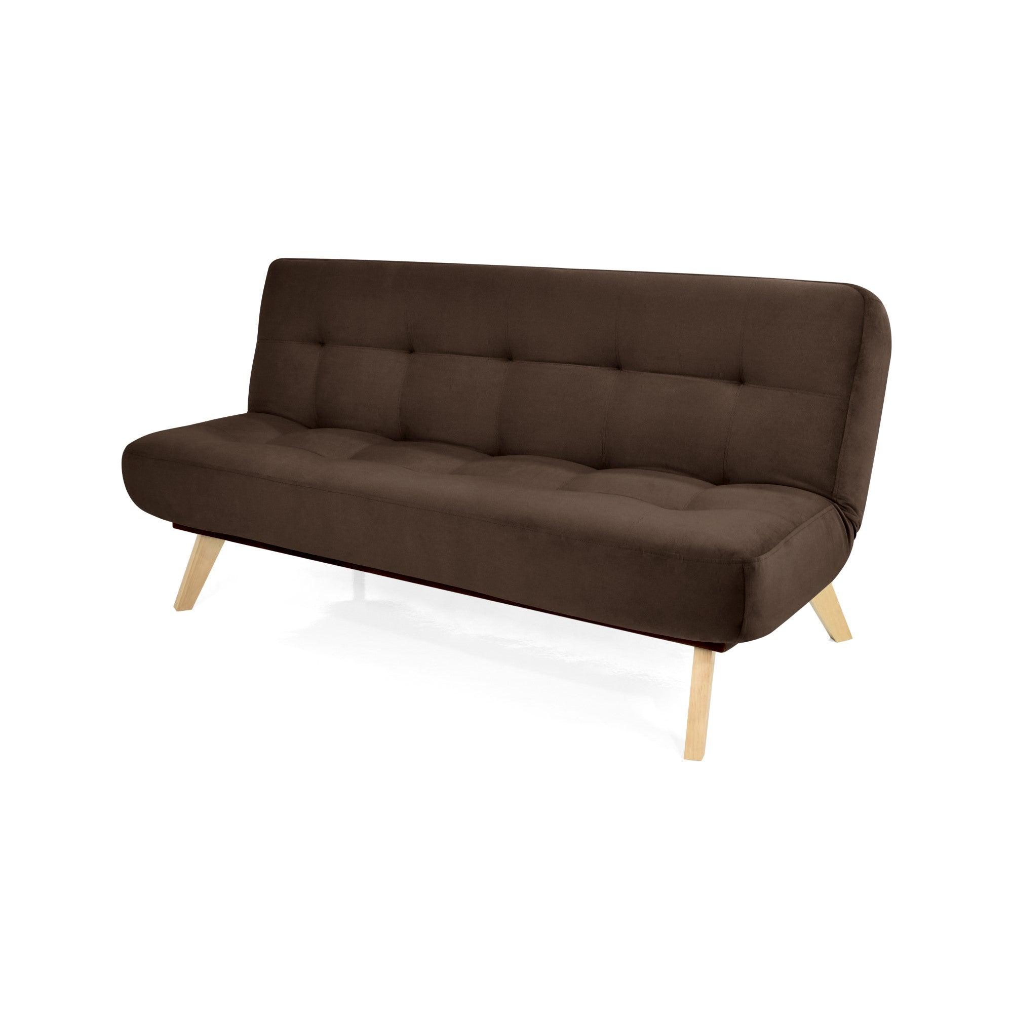 Sofa Cama Porto 3 Posiciones Tela Chocolate - VIRTUAL MUEBLES