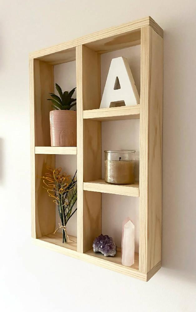 Repisa 5 puestos en madera pino - VIRTUAL MUEBLES