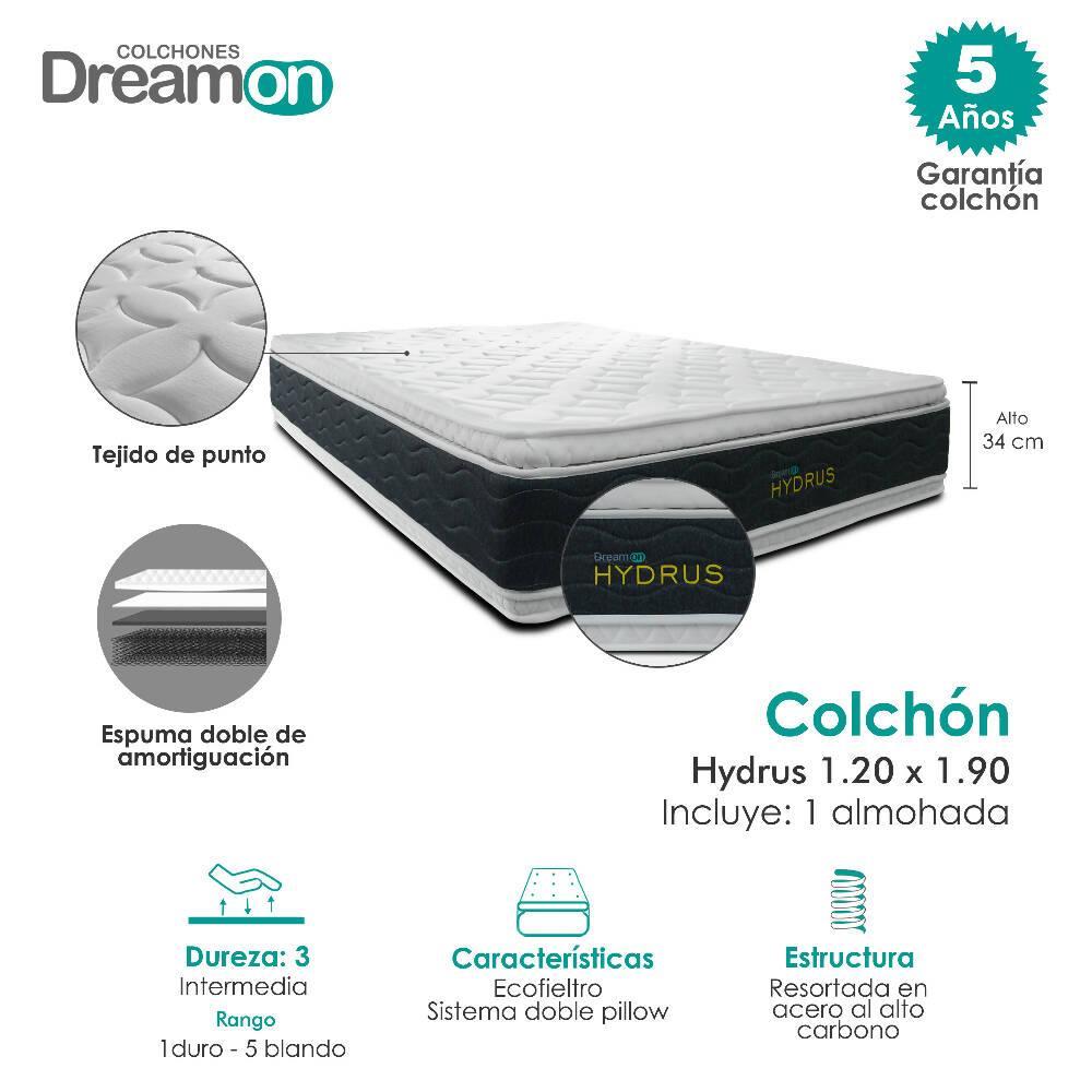 Colchón Dreamon Hydrus Semidoble Intermedio - VIRTUAL MUEBLES