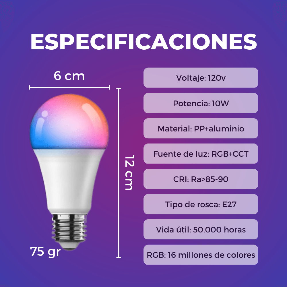 Bombillo LED Inteligente Mando De Voz Alexa Google Asistente - VIRTUAL MUEBLES