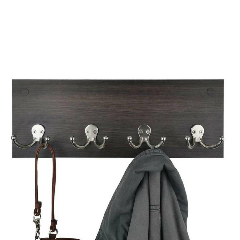Perchero de Pared 4 Ganchos Dobles Wengue - VIRTUAL MUEBLES
