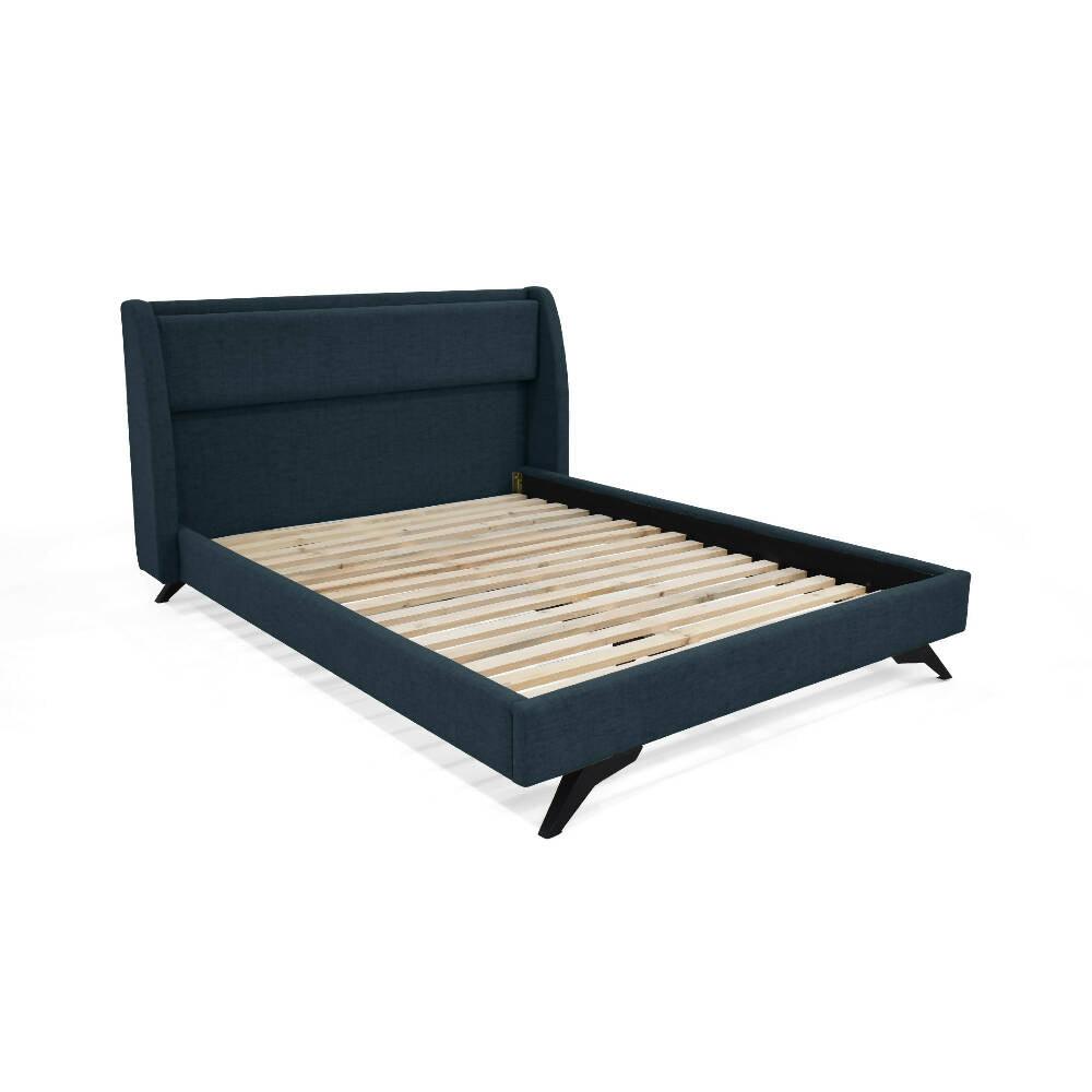 Cama Siena Doble 162 x 202 cm Tela - Plomo