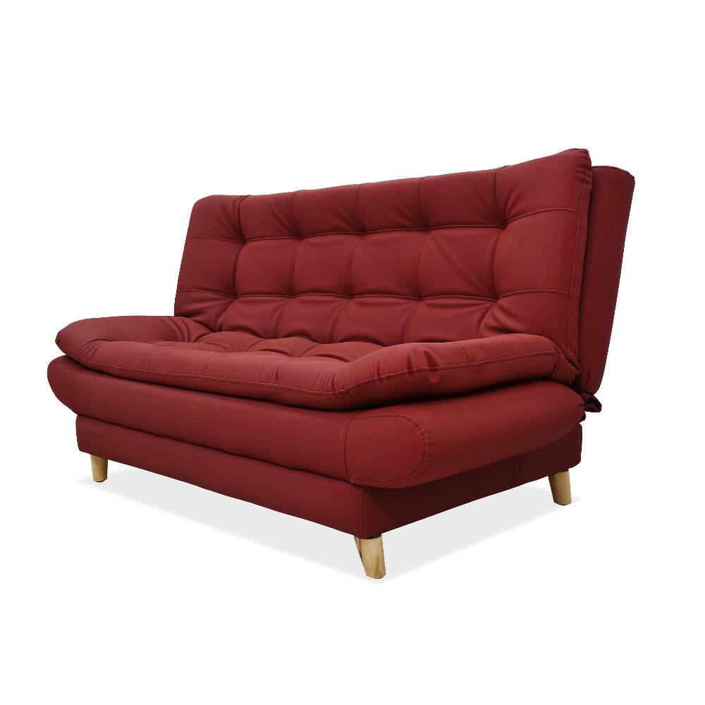 Sofá cama Damasco rojo sintético - VIRTUAL MUEBLES