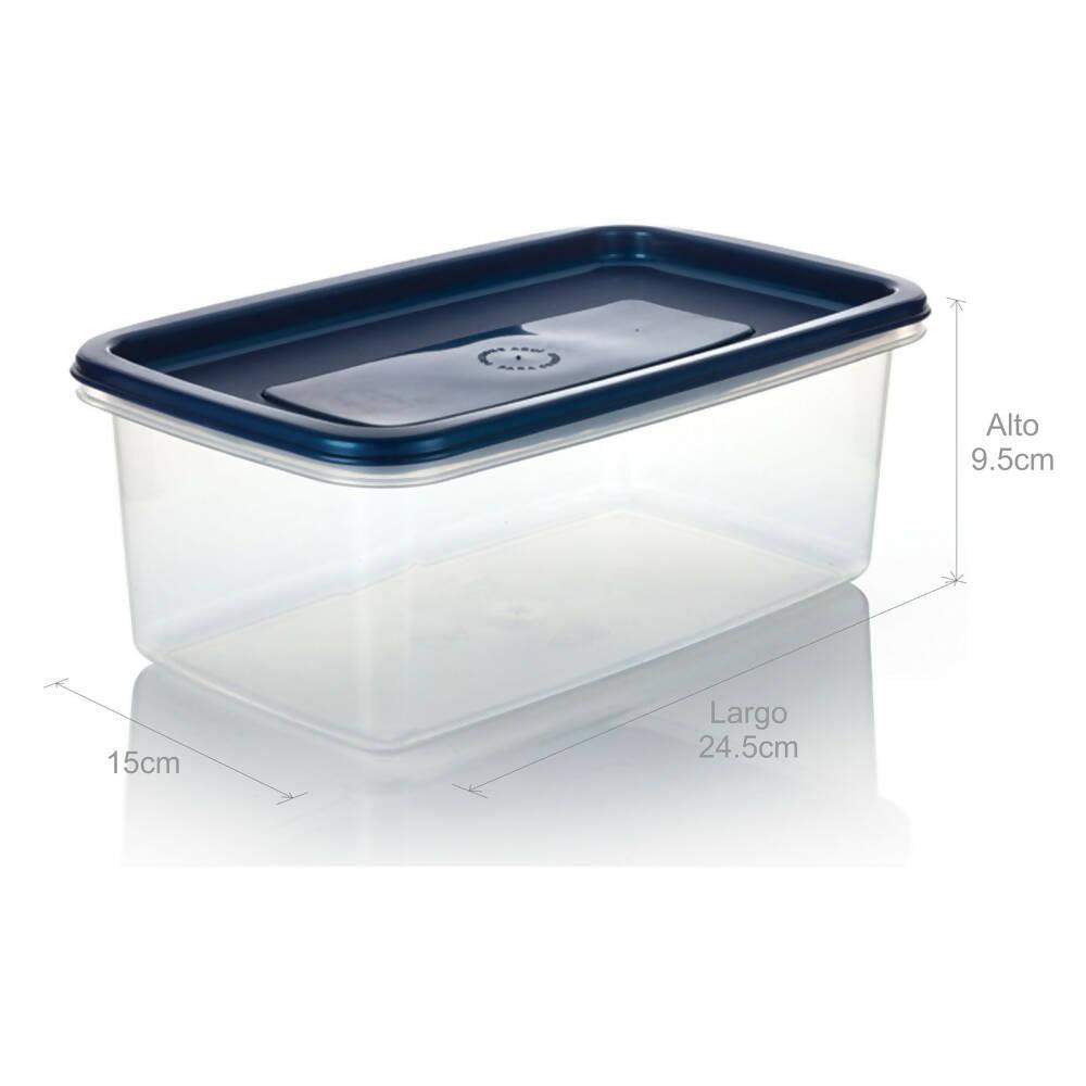 Recipiente Plus Rectangular 2L Azul Noche - VIRTUAL MUEBLES