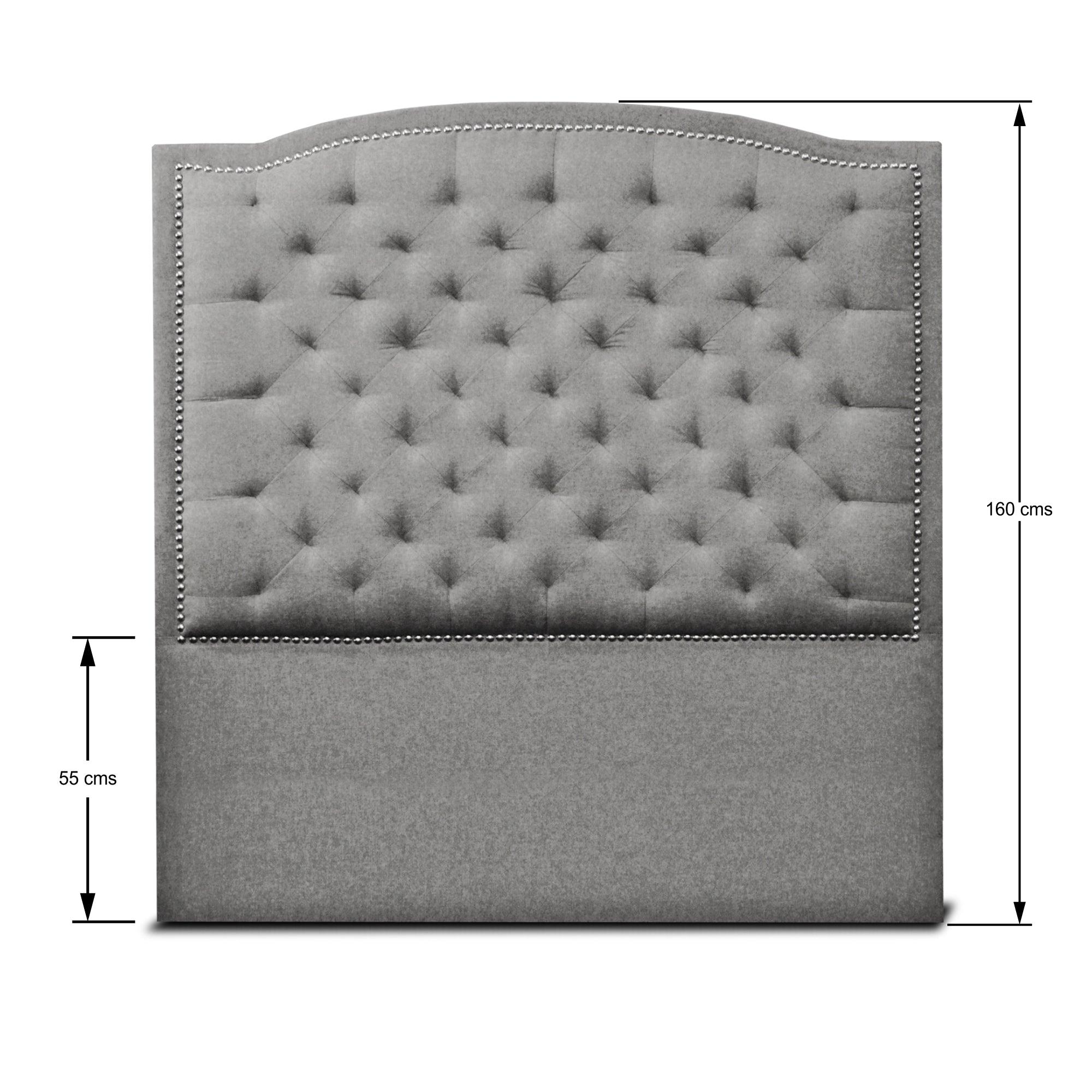 Cama Lawrence tela gris 200 cm - VIRTUAL MUEBLES