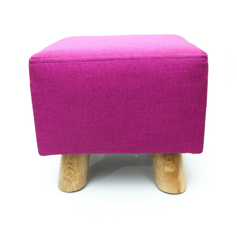 Puff Auxiliar Butaco Cuadrado Descansapies Banzay Fucsia
